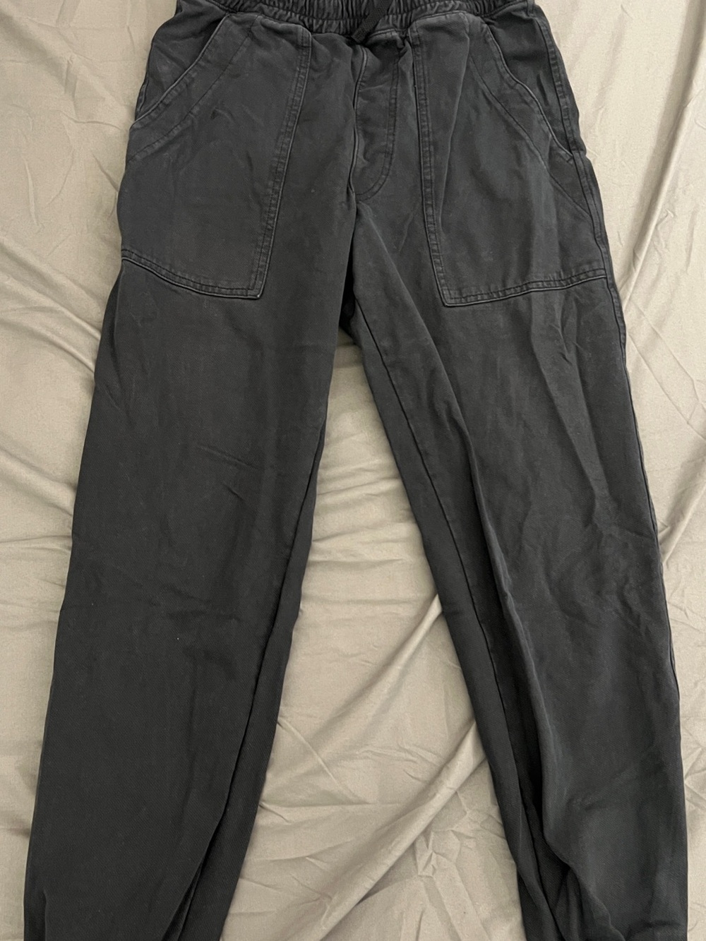 Uniqlo Men’s Black Washed Cotton Jogger Pants Size M 27-30 Waist